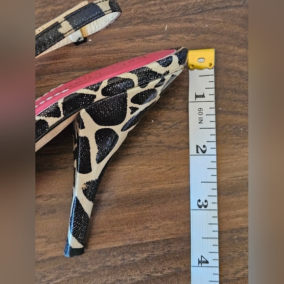 Kate Spade NY High Heel Slingback Sandal Beige Black Animal Giraffe Print Sz 6.5 - Picture 10 of 10